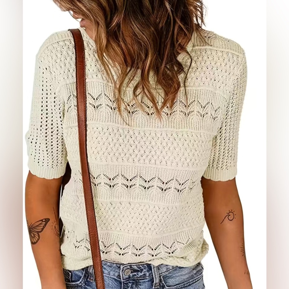 NWOT White Knit Sweater T Shirt